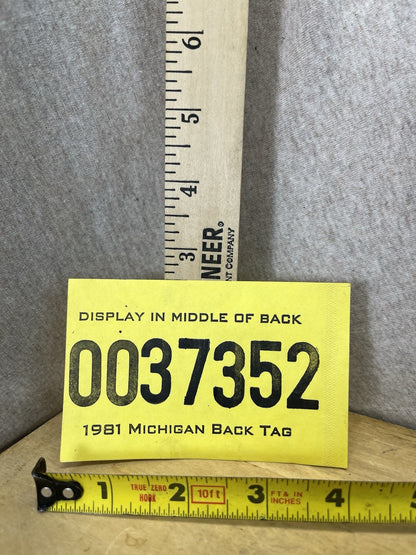 Michigan 1981 Deer Back Tag