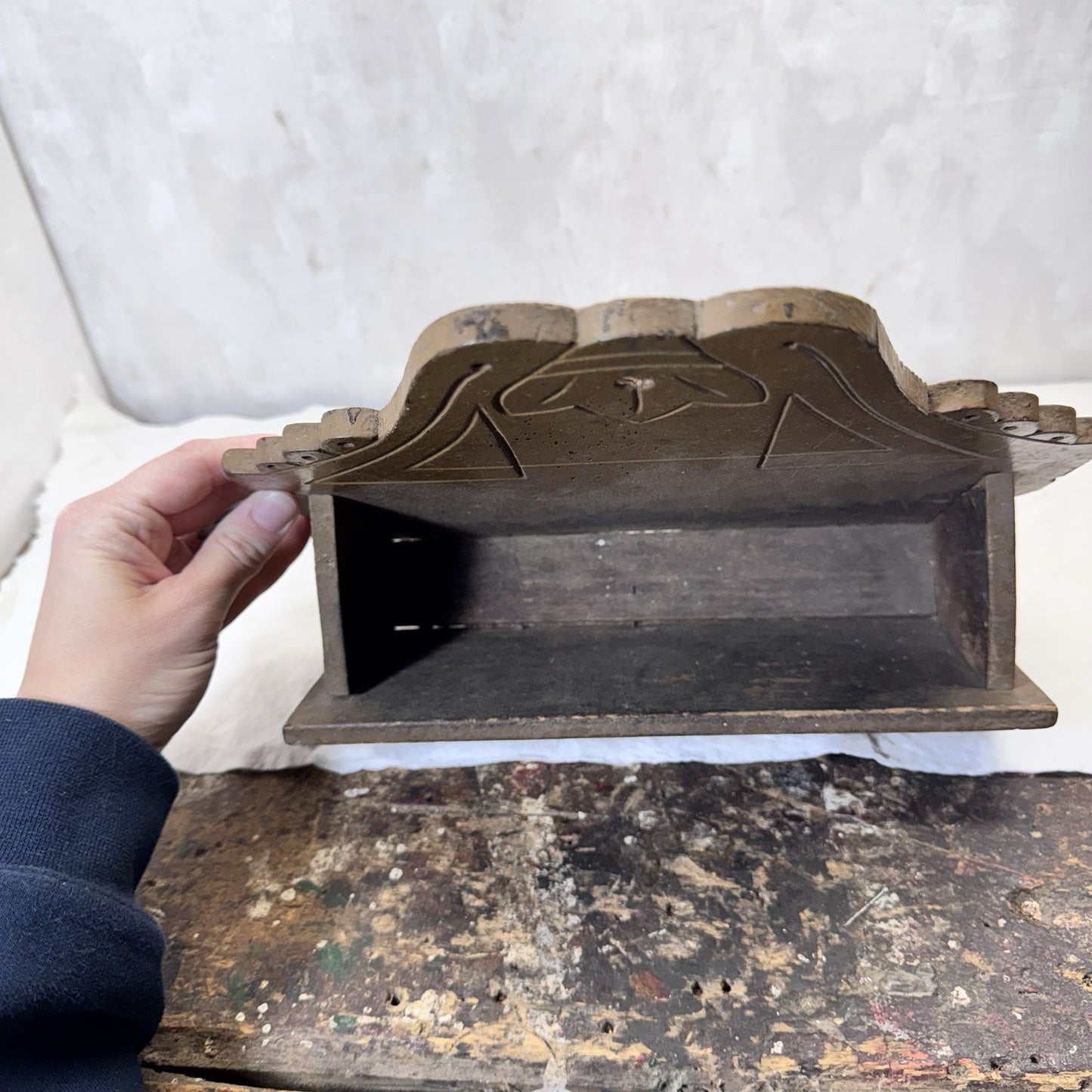 Primitive Mustard Color Candlebox