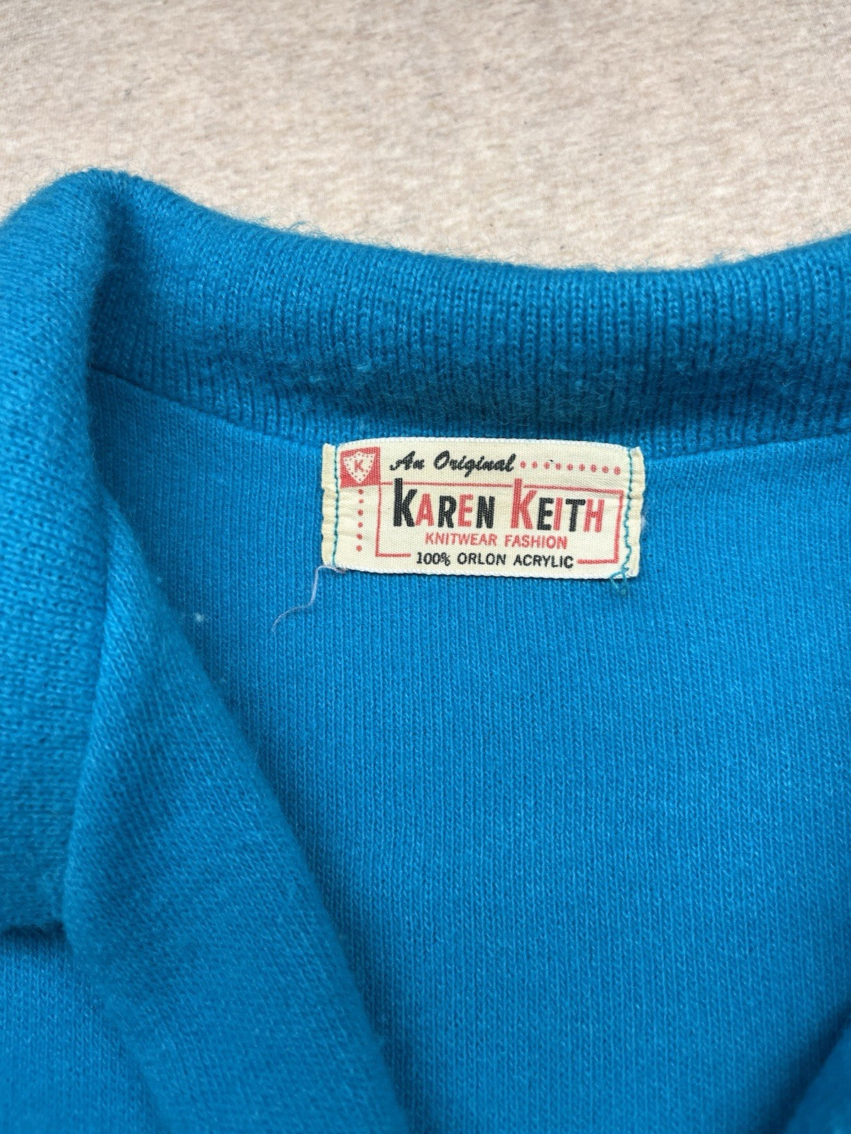 1950s Women’s Blue S Sleeve Sweater W/pockets