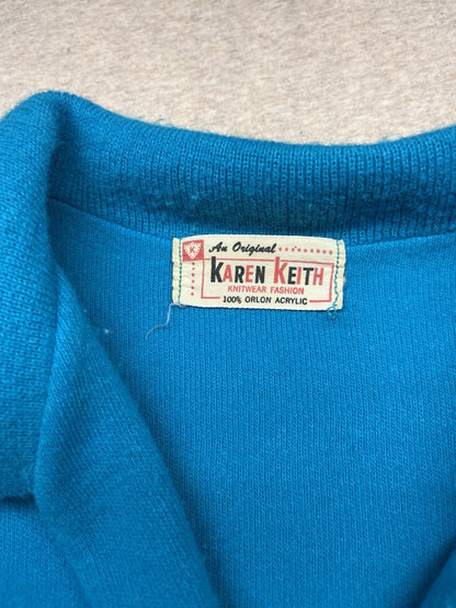 1950s Women’s Blue S Sleeve Sweater W/pockets