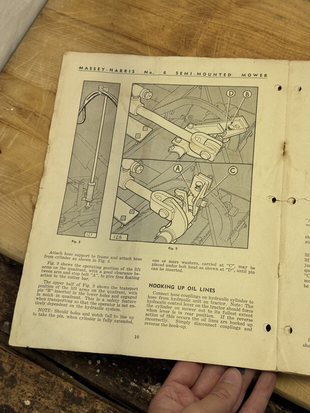 Massey-Harris No. 6 Mower Operating Instructions Vtg #1240