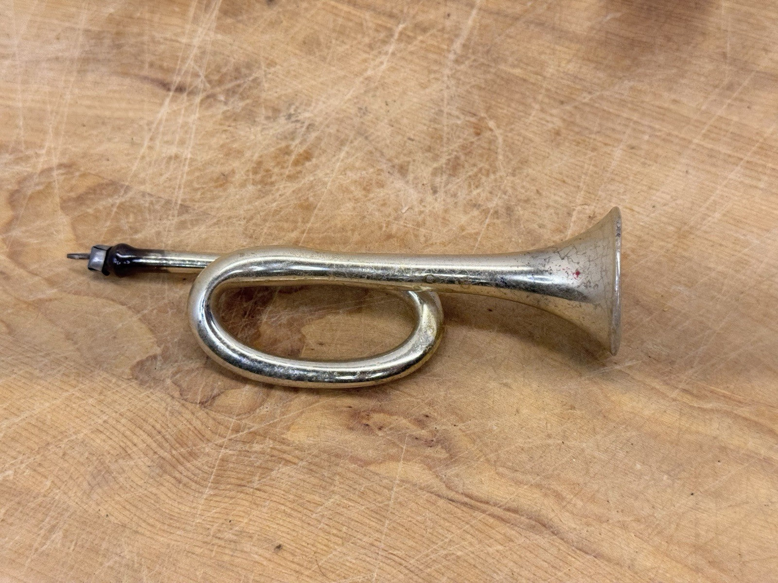 Hand Blown Antique Trumpet Ornament #1269