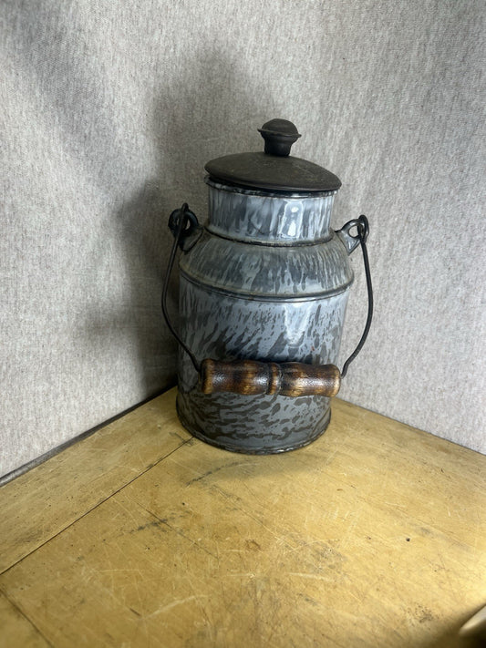 Grey Enamel 7” Cream Can