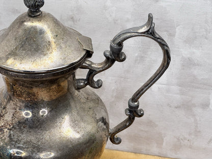 Silver Plated Heavy Ornate Coffee Pot Vtg #1317