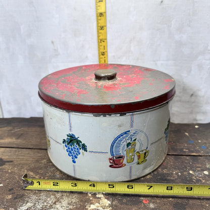Vintage Rustic Kitchen Cake Canister Tin