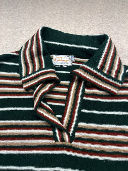 1960s, 70s Men’s Hippy Donn Kelly L Sleeve Knit Striped Shirt