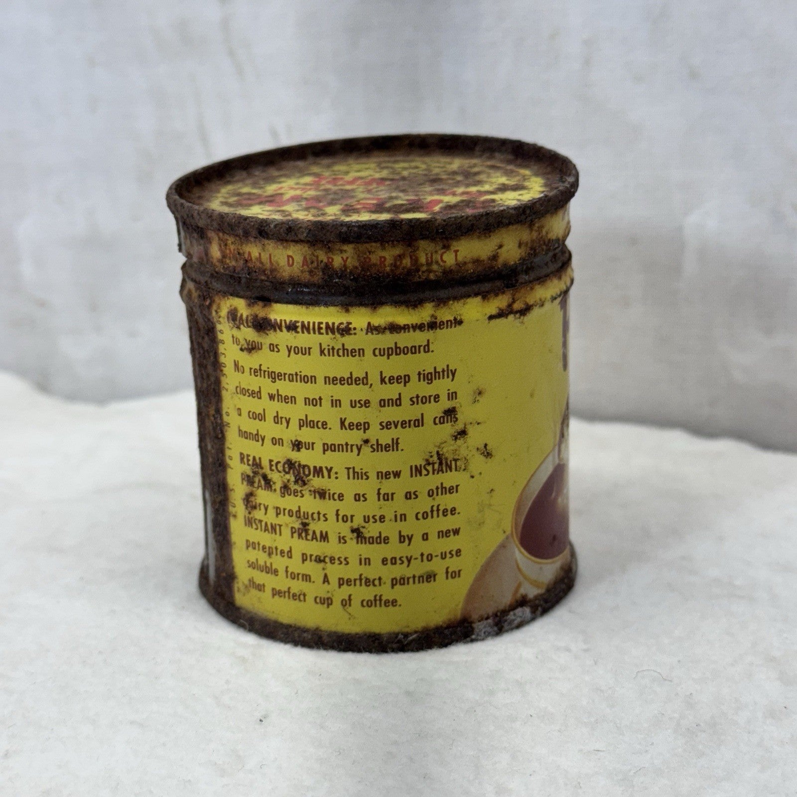 Pream Coffee Creamer Small Tin Can Vintage Rustic
