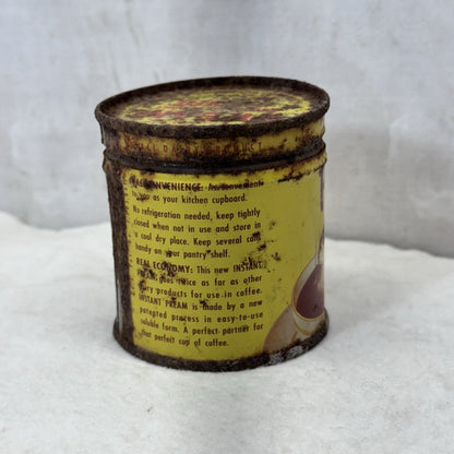 Pream Coffee Creamer Small Tin Can Vintage Rustic