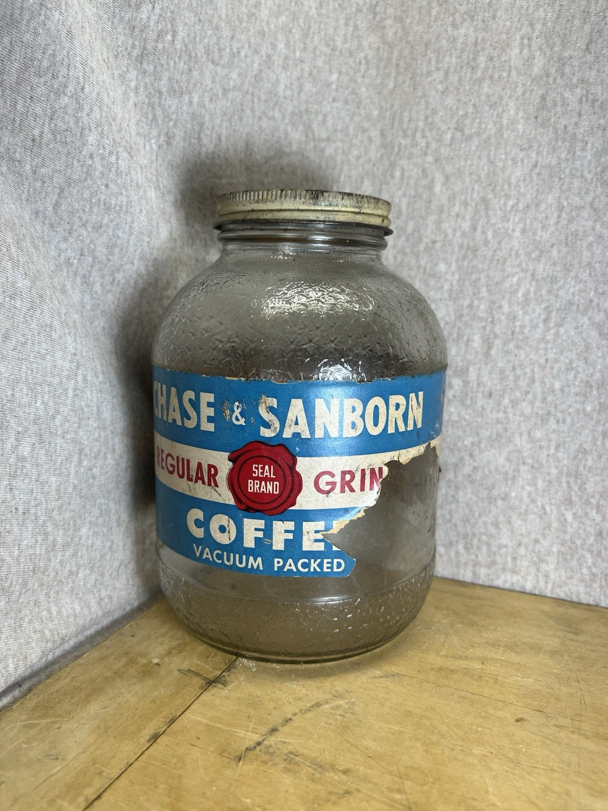 Chase & Sanford #1 Vintage Coffee Jar Empty