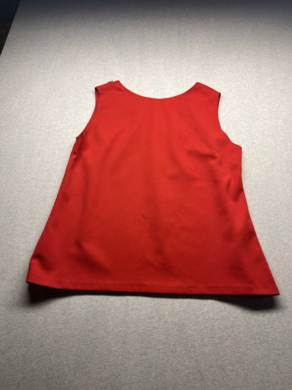 1960s Women’s Red  Appliquéd Knit Sleeveless Shirt
