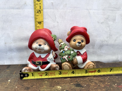 Teddy Bear Christmas Figurines Homco #1423
