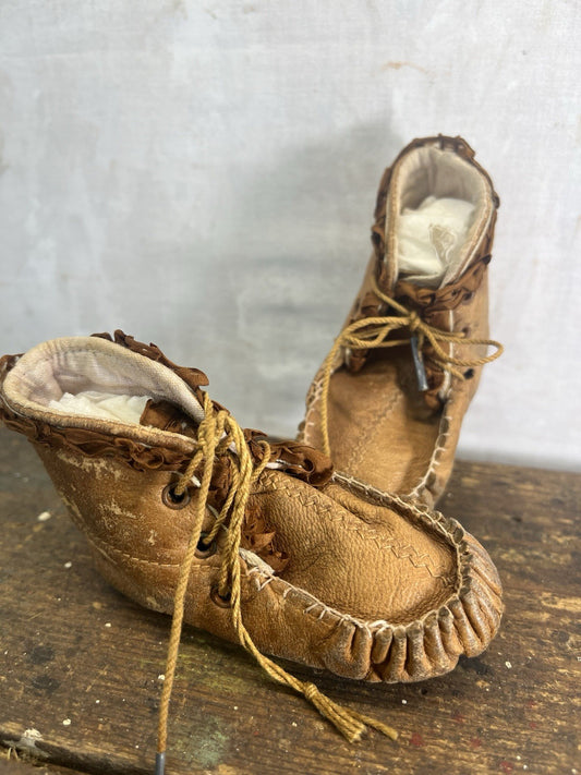 Antique Leather Baby Shoes