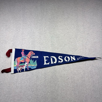 Edison Alta Canada Vintage Fabric Pennant Banner Flag Souvenir 