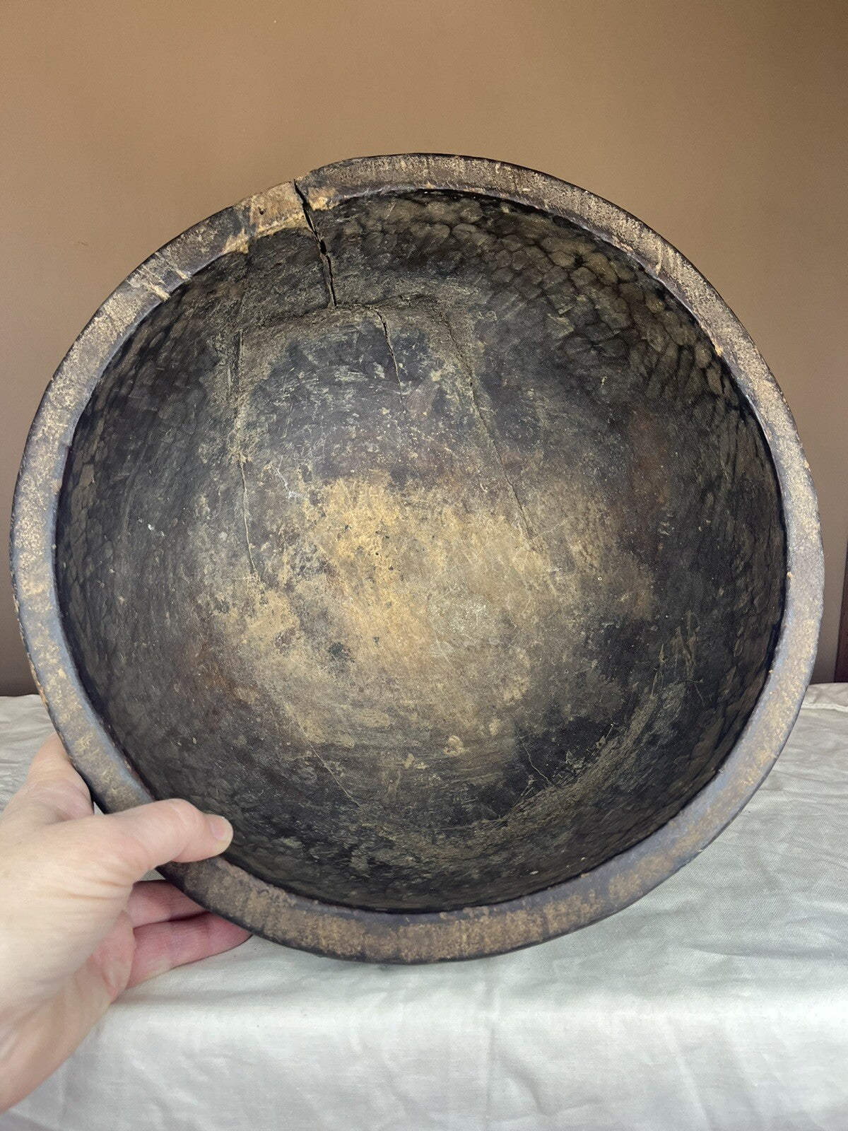 Primitive Antique Hand Carved Large Wood Bowl,home Decor,farm Decor,collectible 