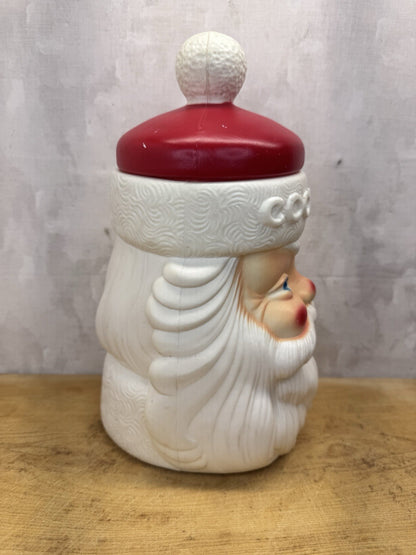 Vintage Blowmold Santa Cookie Jar #1096