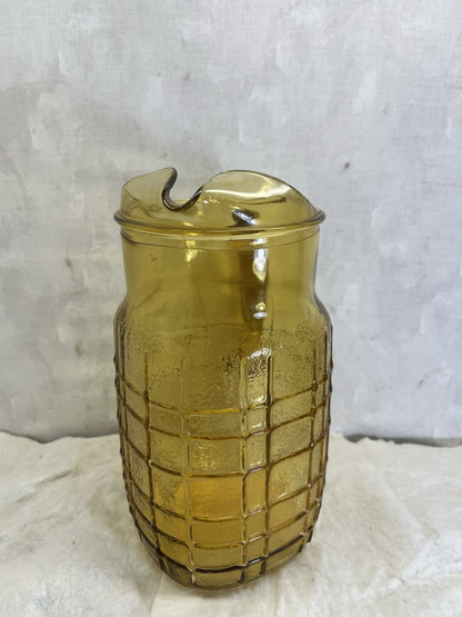 Mid Century Amber Pitcher 