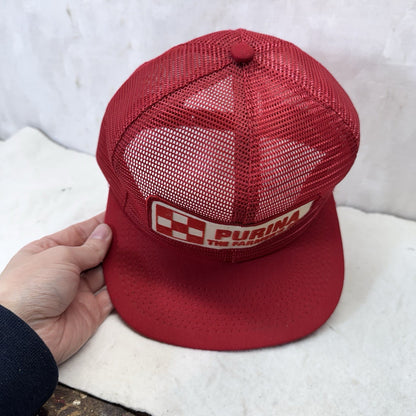Purina The Farmers Co. Red SnapBack Truckers Hat Vintage 