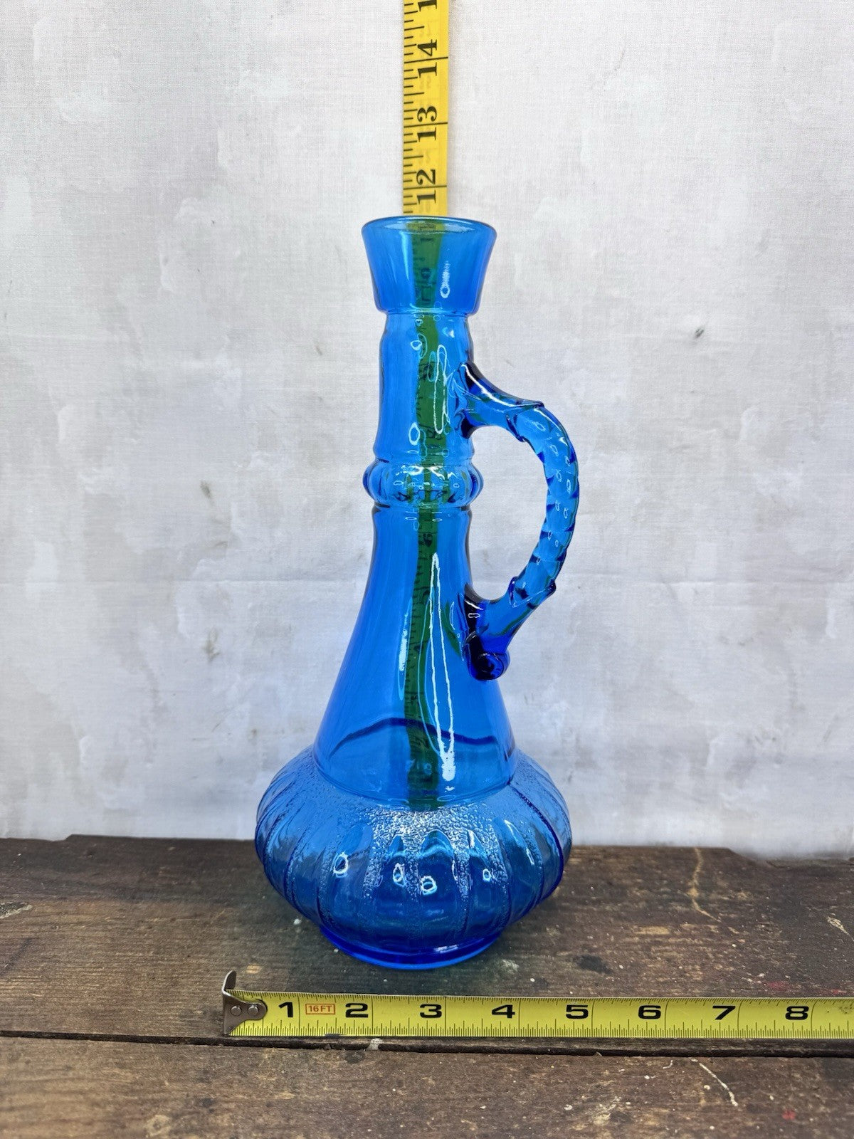 Vintage Blue Empty Liquor Bottle #1105