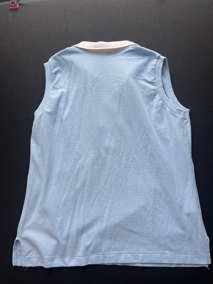 1970s, 80s Women’s The Fox Blue Sleeveless Knit Shirt