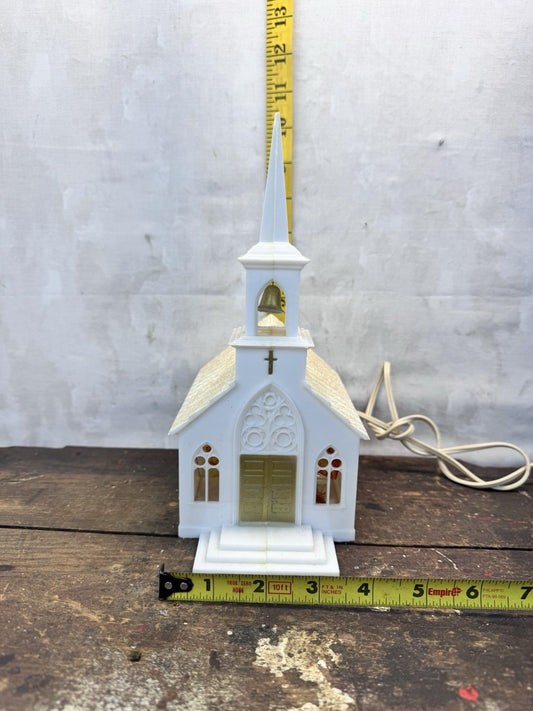 Plastic Christmas Working Church Vtg  Christmas #1289