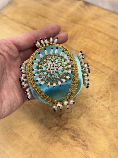 Handmade Push Pin Christmas Ornament Vtg #1395