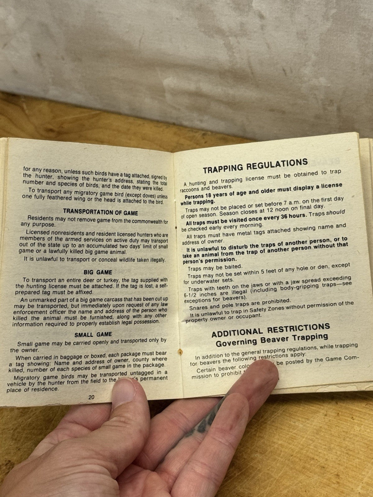 Pennsylvania Hunting Trapping Regulations 1979-1980 Vtg #1244