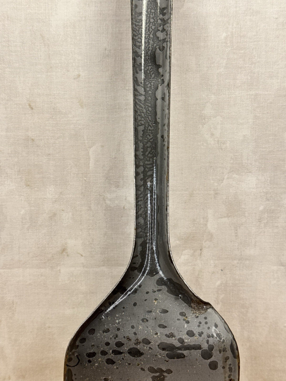 Grey Enamel Splatter Spatula Antique #1186