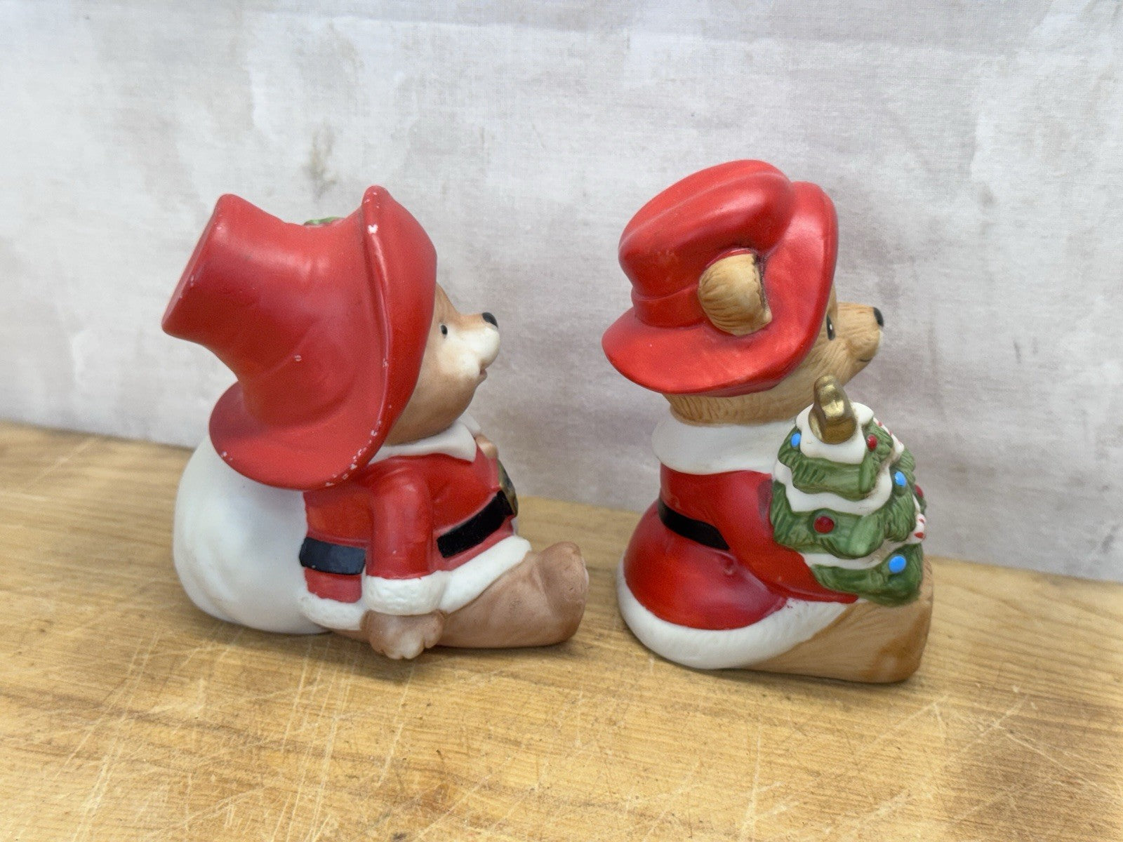 Teddy Bear Christmas Figurines Homco #1423