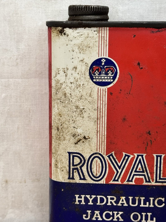 Vintage Royal Hydraulic Jack Oil Tin #1091