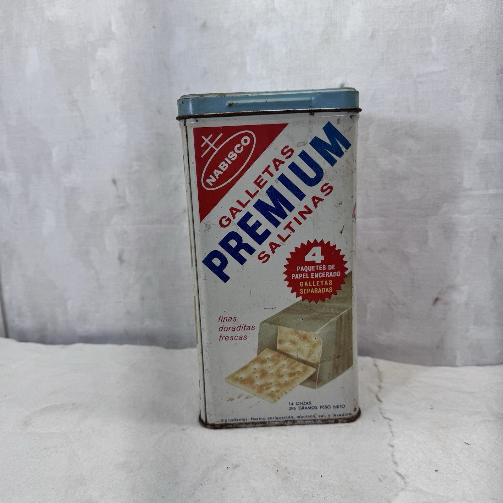 Premium Saltine Crackers Tin Container Vintage 