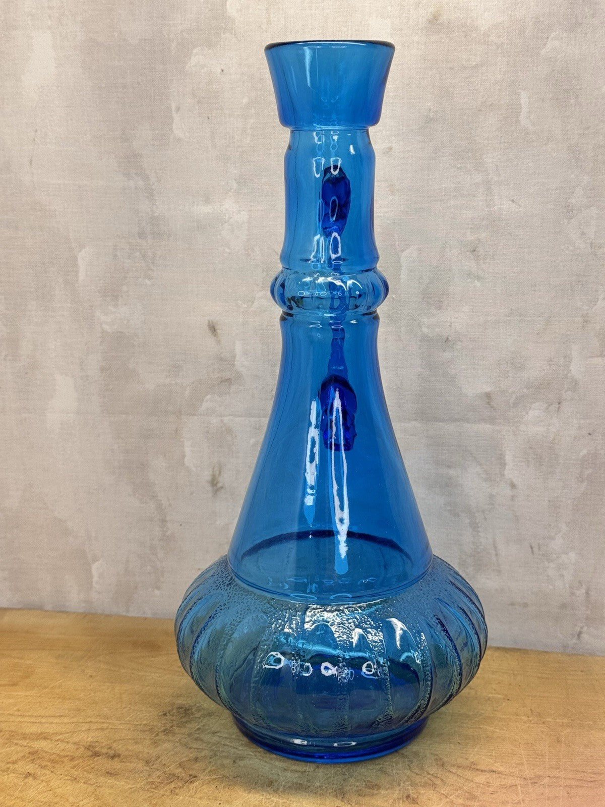 Vintage Blue Empty Liquor Bottle #1105