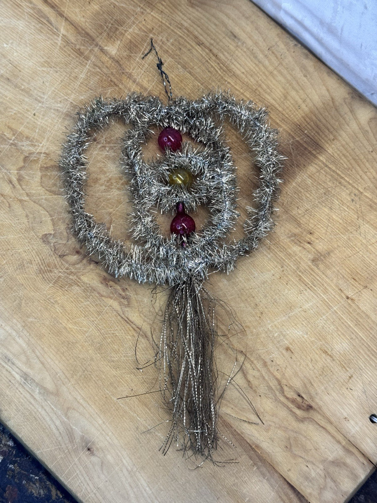 Victorian Christmas Ornament Fringe Gold Antique  #1306