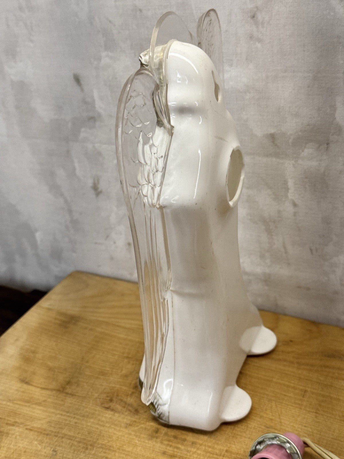 Vintage Plastic Angel Tree Topper Working #1076