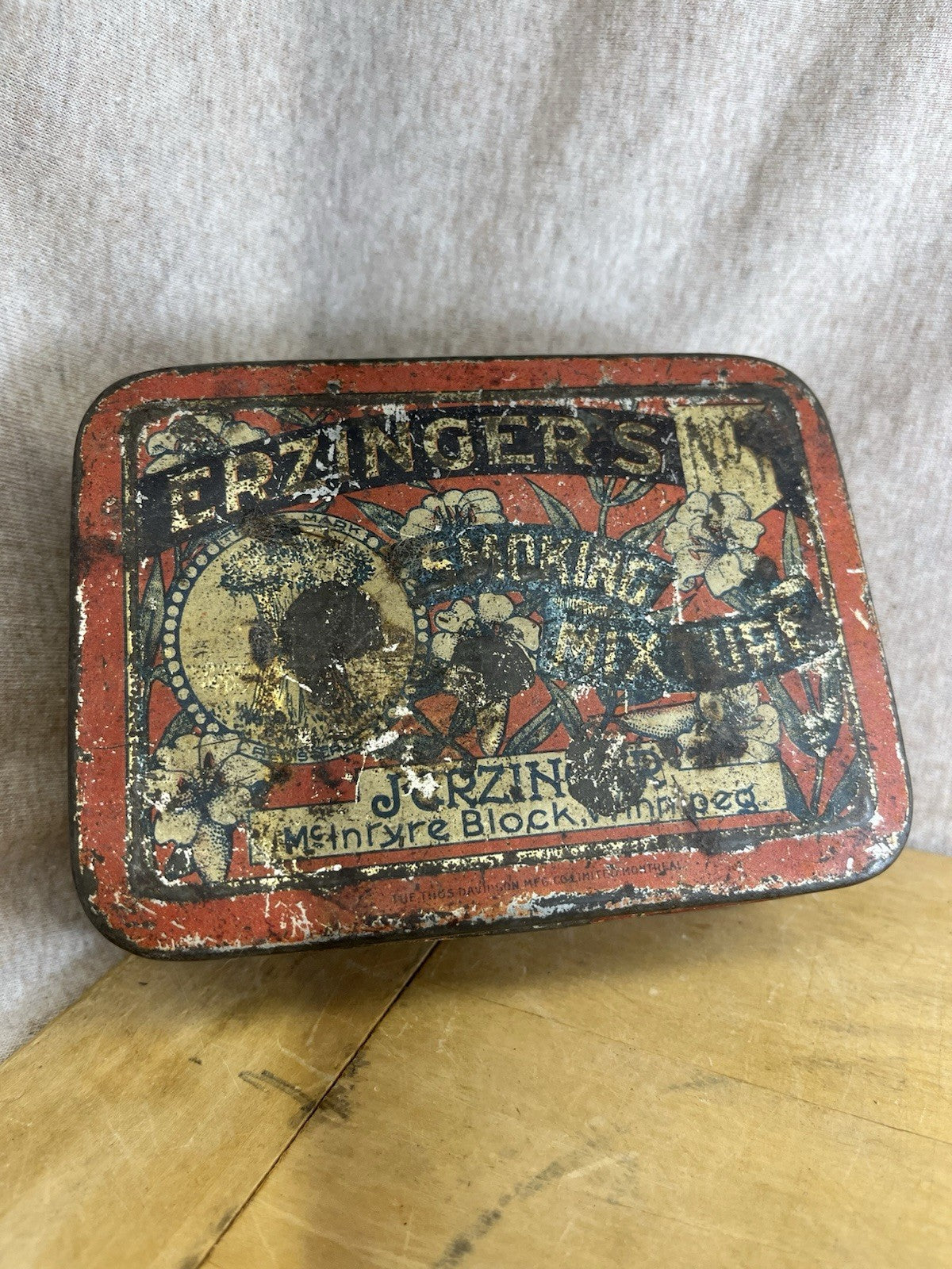 Erzingers Smoking Mixture Empty Vintage Tobacco Tin