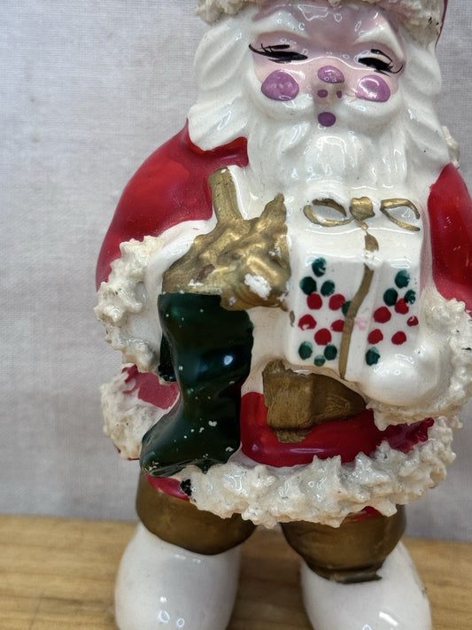 Ceramic Spaghetti Santa Vtg #1303