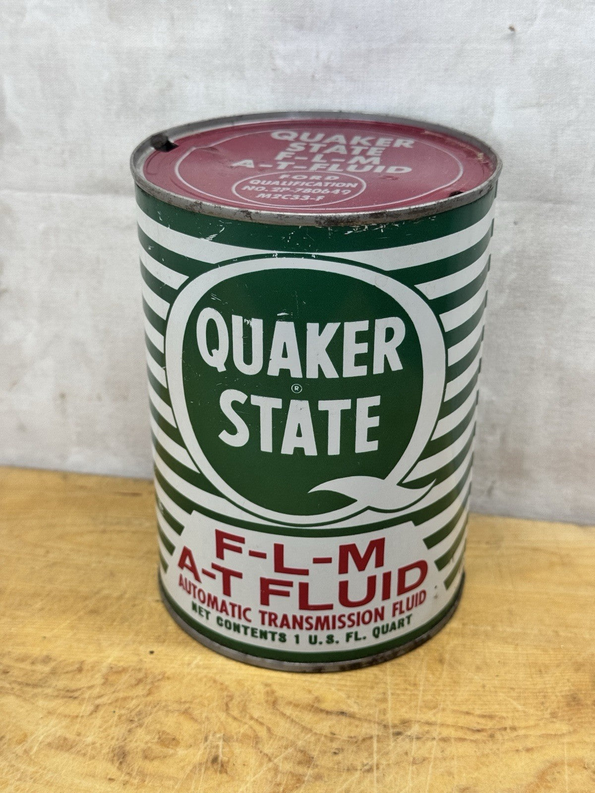 Quaker State Automatic Transmission Fluid Can Antique EMPTY #1315