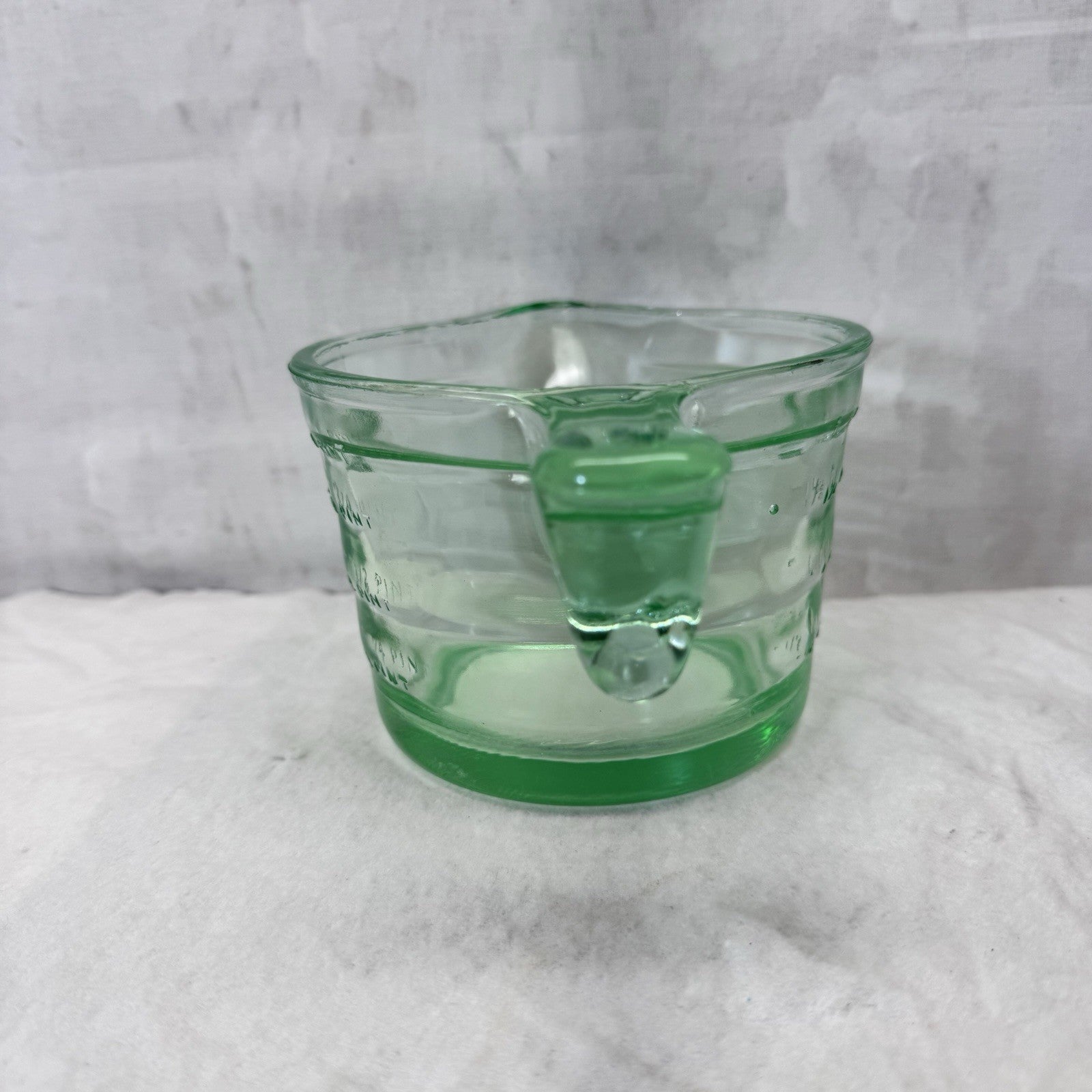 Green Uranium Glass Measuring Cup Vintage 