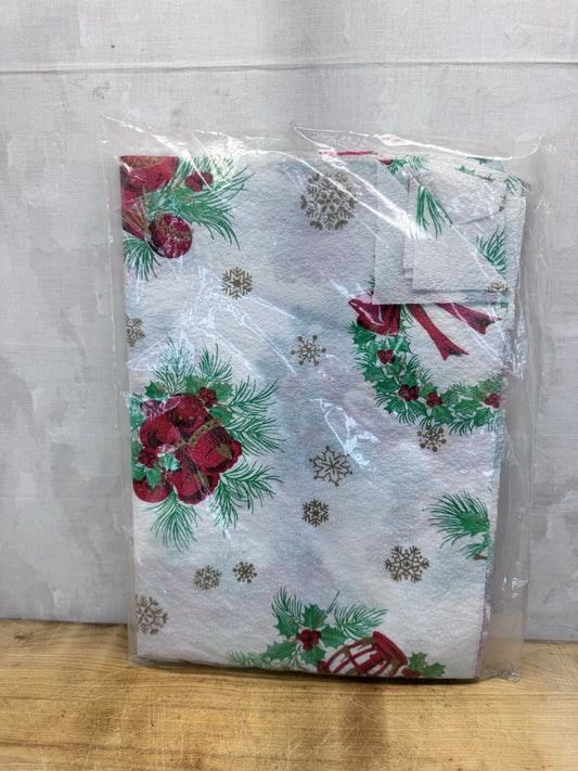 Vintage Plastic Christmas Table Cloth NOS #1515
