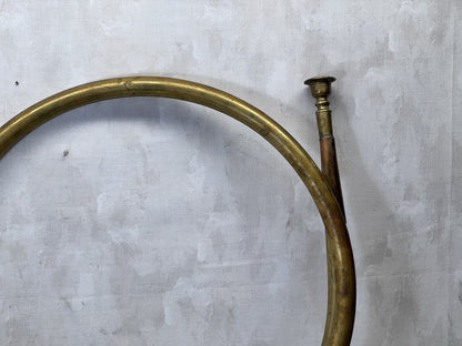 Christmas Brass French Horn Bugle Fox Hound Bow Vtg #S-1838