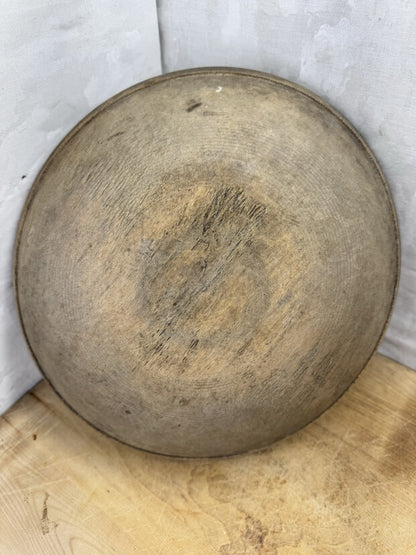 Antique Early Wooden Dough Bowl #S-1532