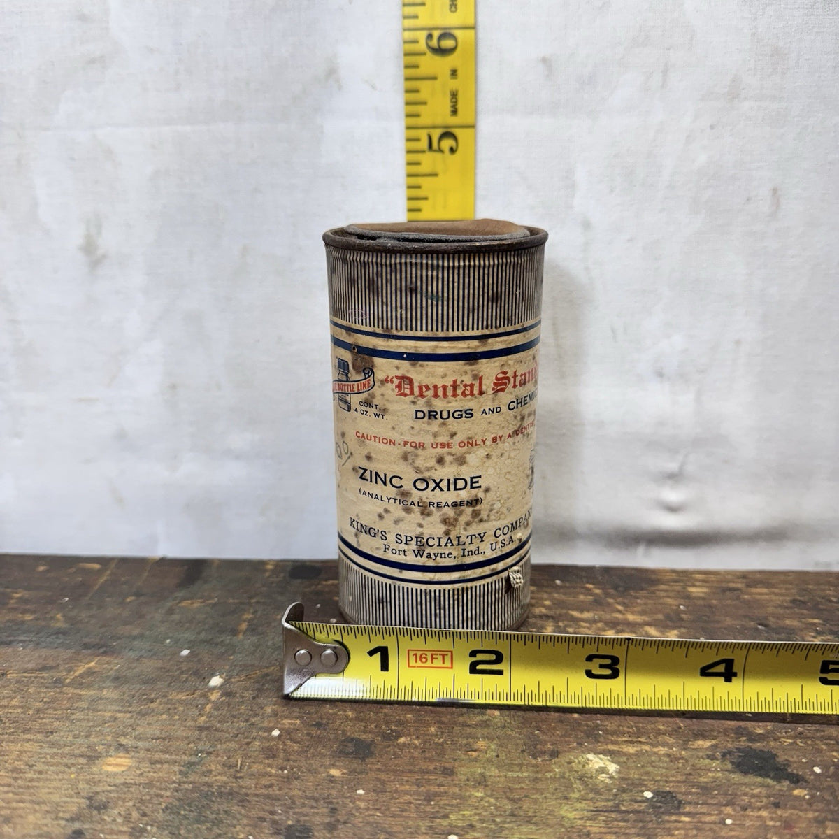 Dental Standard Tin Can Paper Label Vintage Dentistry