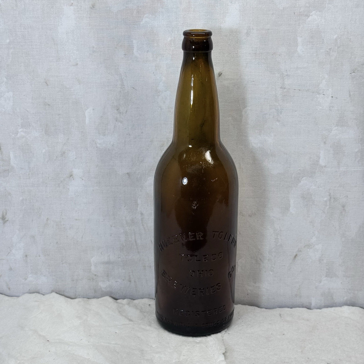Huebner Toledo Ohio Breweries Co. Brown Vintage Bottle Empty
