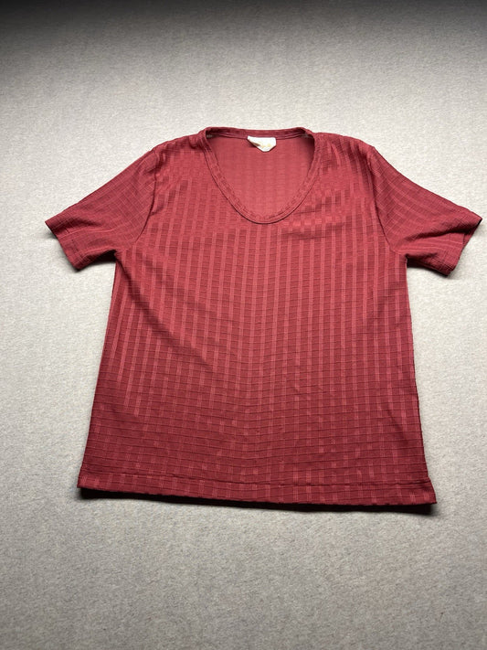 1980s Women’s S Sleeve Orange Knit Top