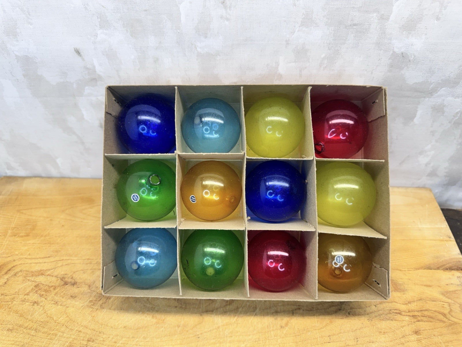 Box Of Japan Christmas Ornaments Prewar NoTops Were Issued #1059