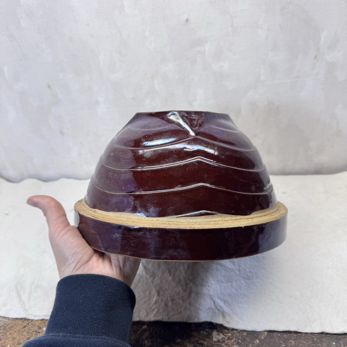 Brown Stoneware Kitchen Bowl Vintage