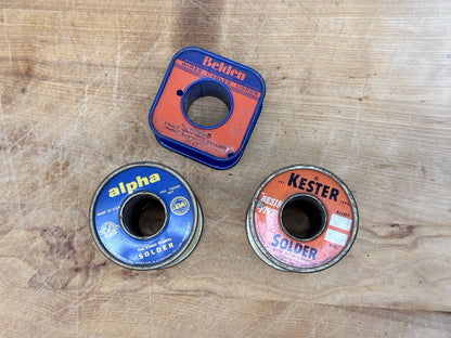 Vintage 3 Empty Solder Spools #1198