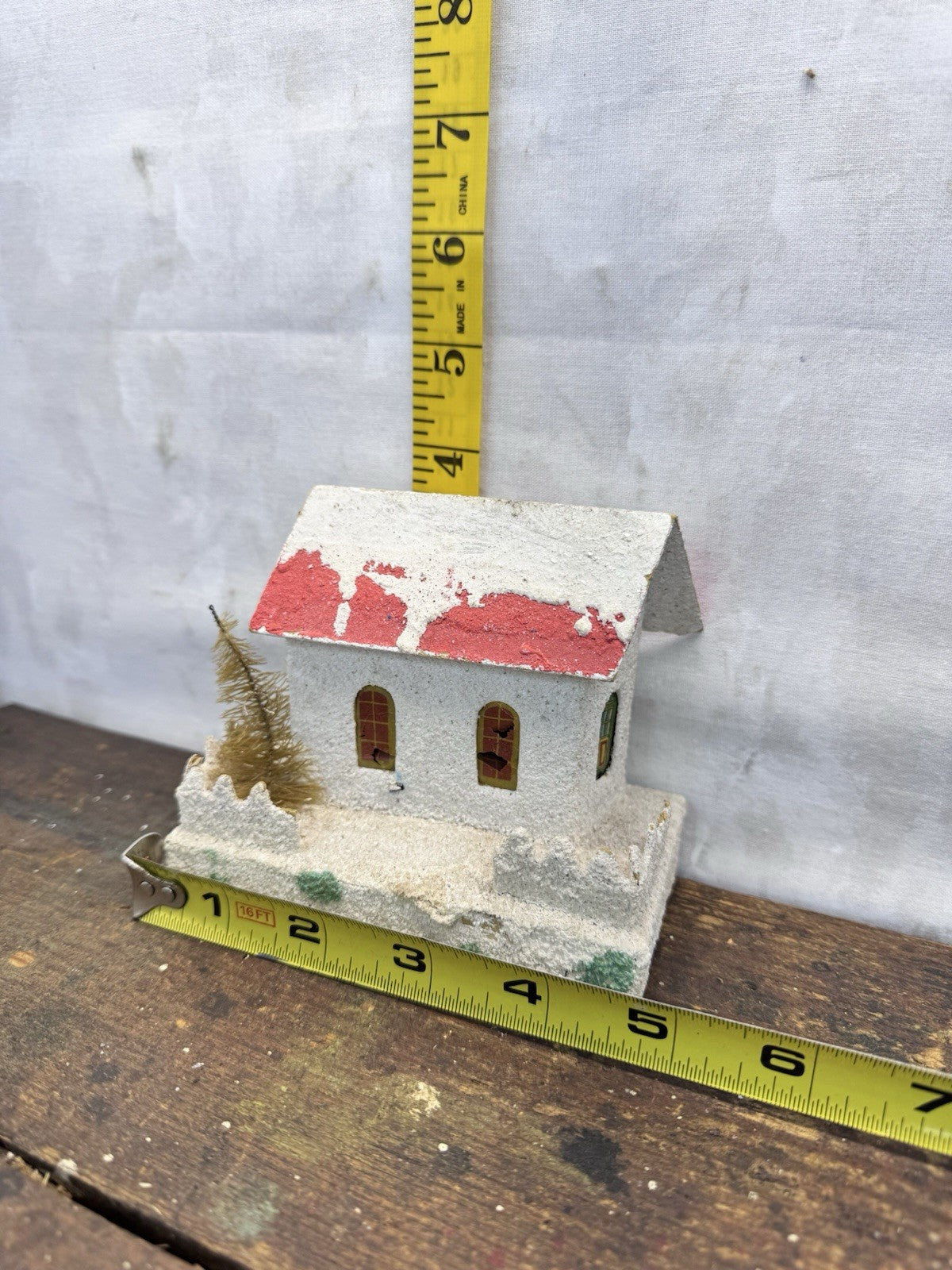 Small Putz House Christmas Antique Japan #1369