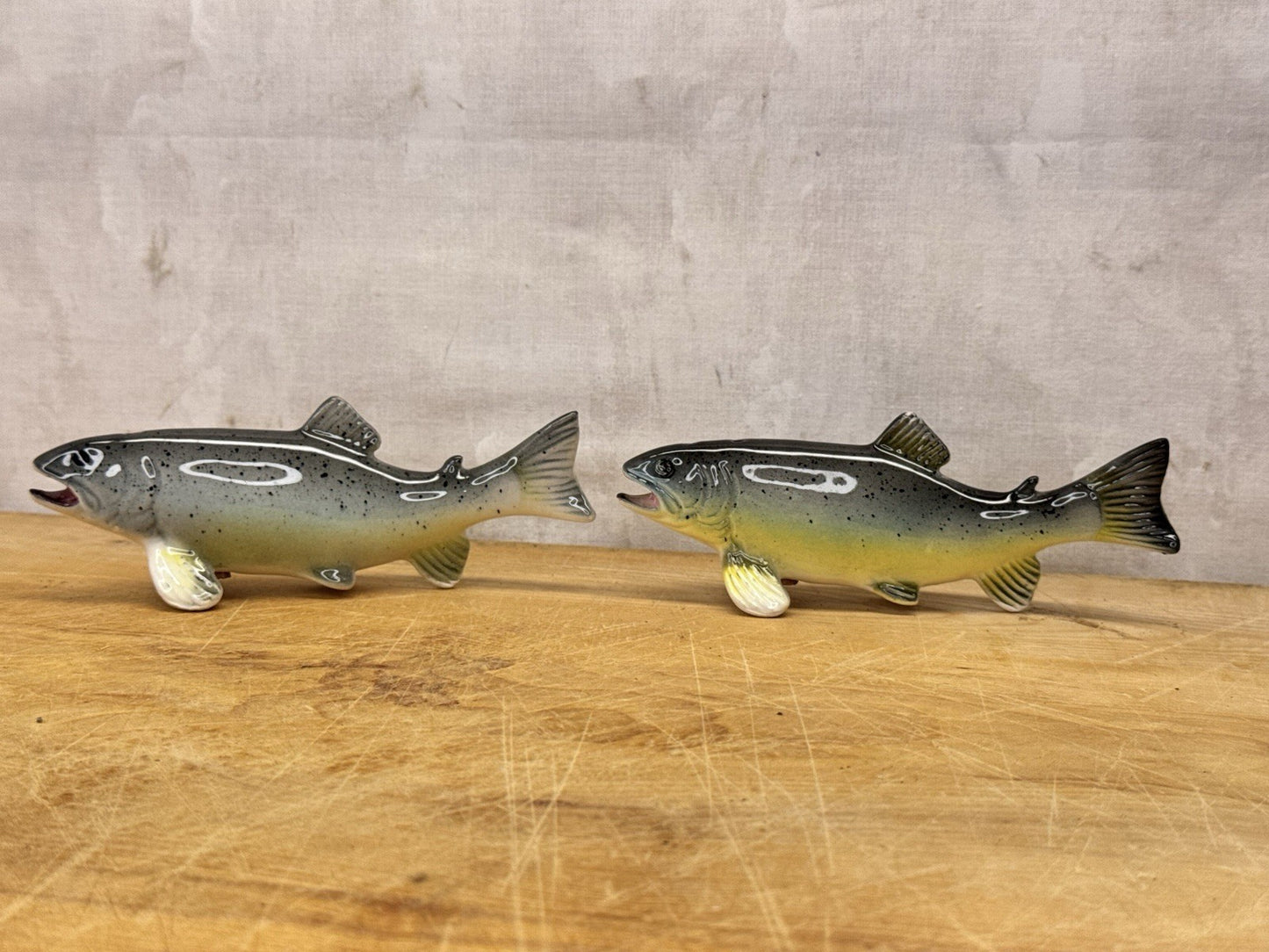 Vintage Lake Trout Salt And Pepper Shakers Japan? #1173