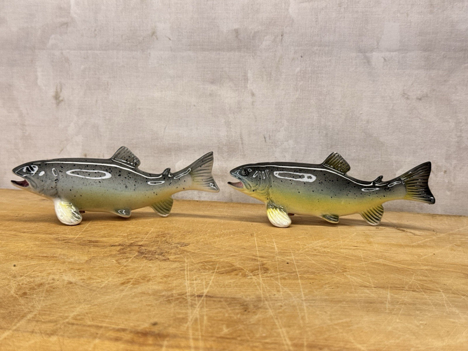 Vintage Lake Trout Salt And Pepper Shakers Japan? #1173