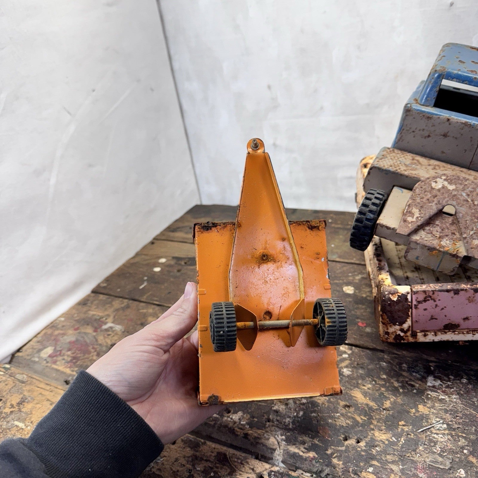 Junkyard  Vintage Metal Toy Trucks Parts Trailer